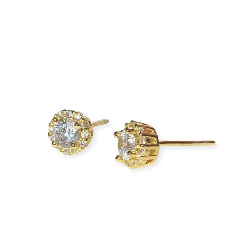 Ladies diamond earrings-Adriene Round (XS) Studs