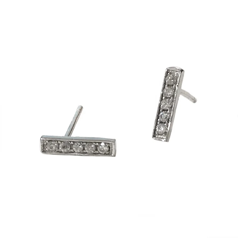 Ladies sparkly earrings-Barbara Pave 5 Studs