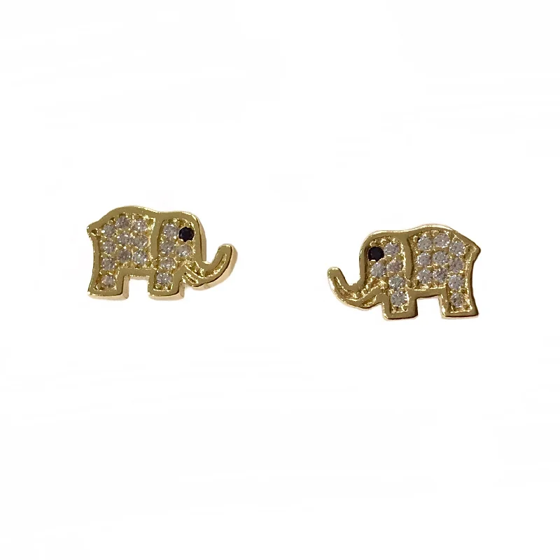 Ladies custom earrings-Elephant Luck Studs