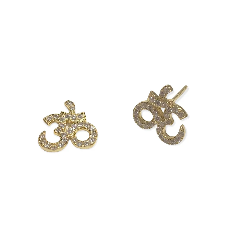 Ladies vintage gold earrings-Ohm Sparkle Studs