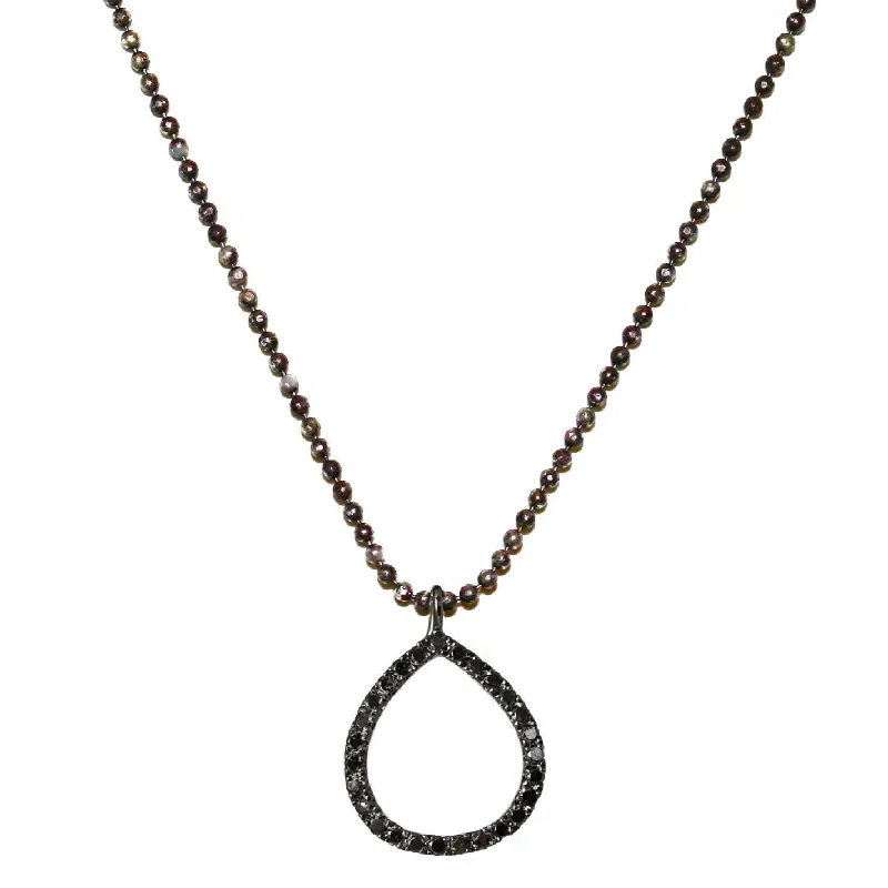 Ladies gold necklace-Chloe Necklace Silver Black Diamonds