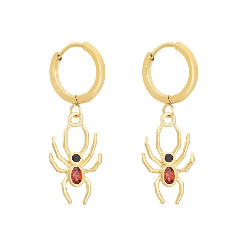 Ladies art deco earrings-Black Widow Earrings