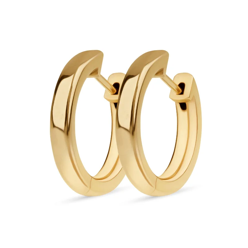 Ladies hoop earrings-Large Gold Round Huggies