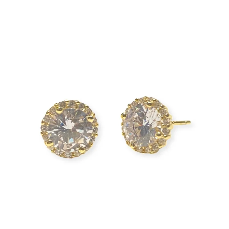 Ladies designer earrings-Adriene Round (L) Studs