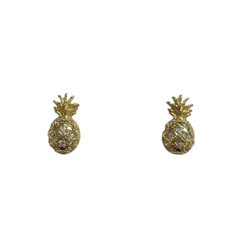 Ladies hoop earrings-Pineapple Studs