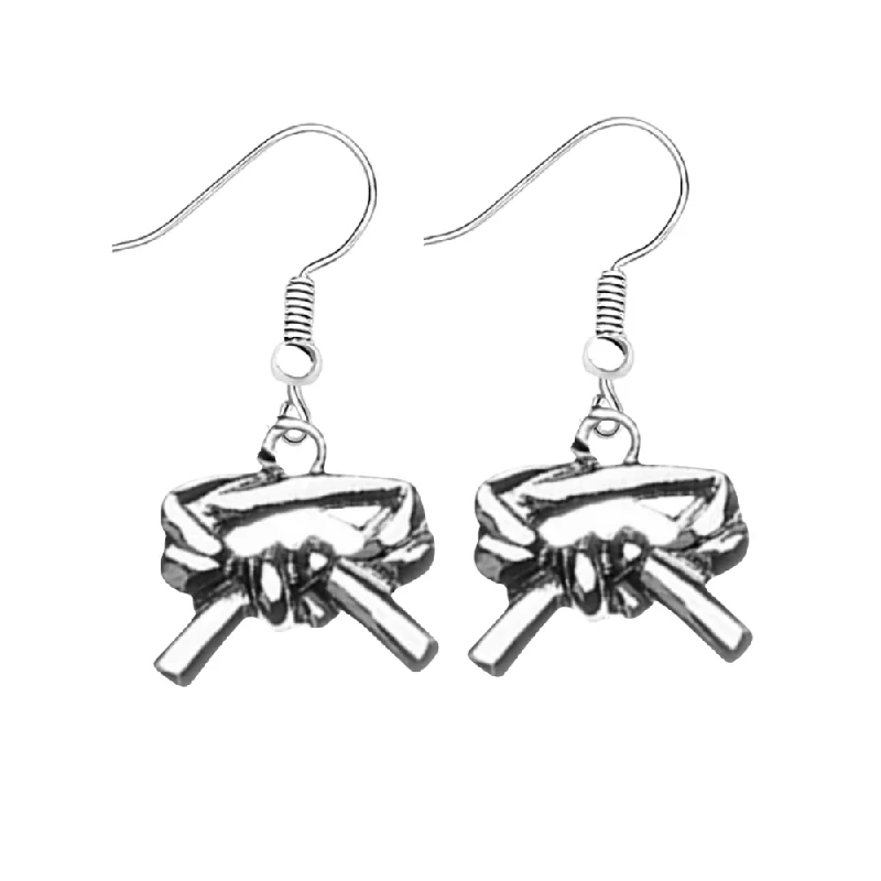 Ladies cuff earrings-Martial Arts Belt Earrings