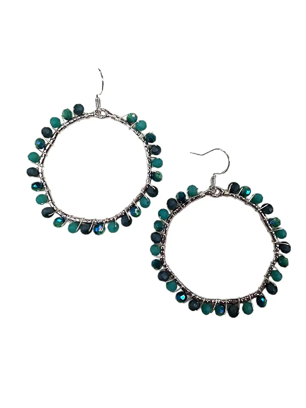 Ladies vintage drop earrings-The Kie Crystal Hoop Earrings