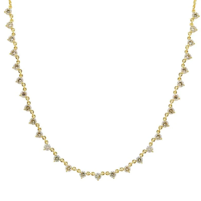 Ladies sterling silver chain necklace-2.13ct Floating Diamond Tennis Necklace Section