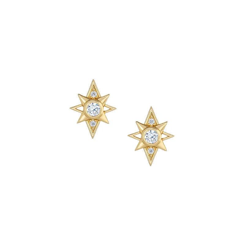 Ladies sterling silver drop earrings-Stardust Studs