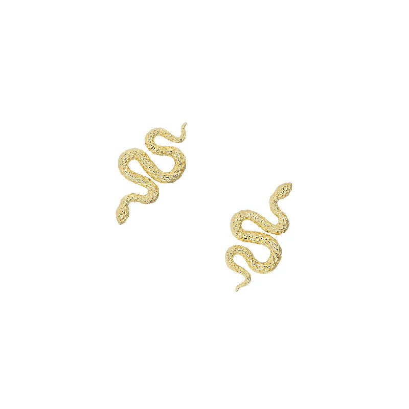 Ladies small stud earrings-Snake Studs