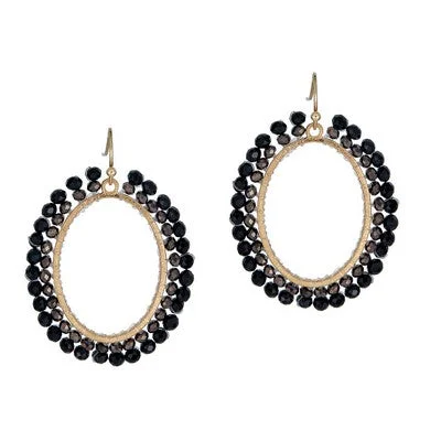 Ladies vintage drop earrings-Meghan Browne Tion Earring - Gold Black