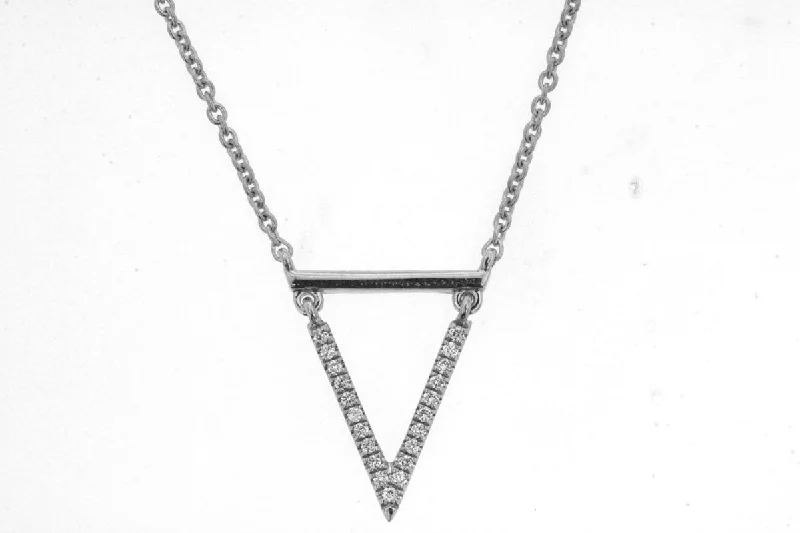 Ladies custom necklace-Diamond Triangle Necklace