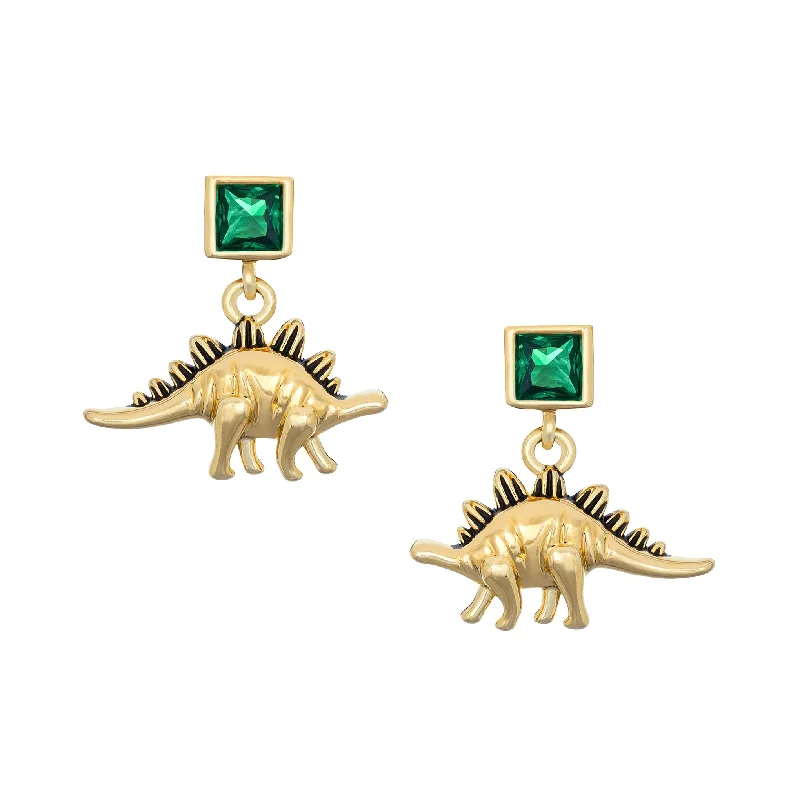 Ladies luxury hoop earrings-Stegosaurus Earrings