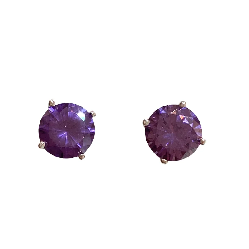 Ladies flower earrings-Amy Round Birthstone 7mm Studs