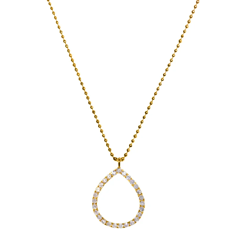 Ladies statement pendant gold necklace-Chloe Necklace