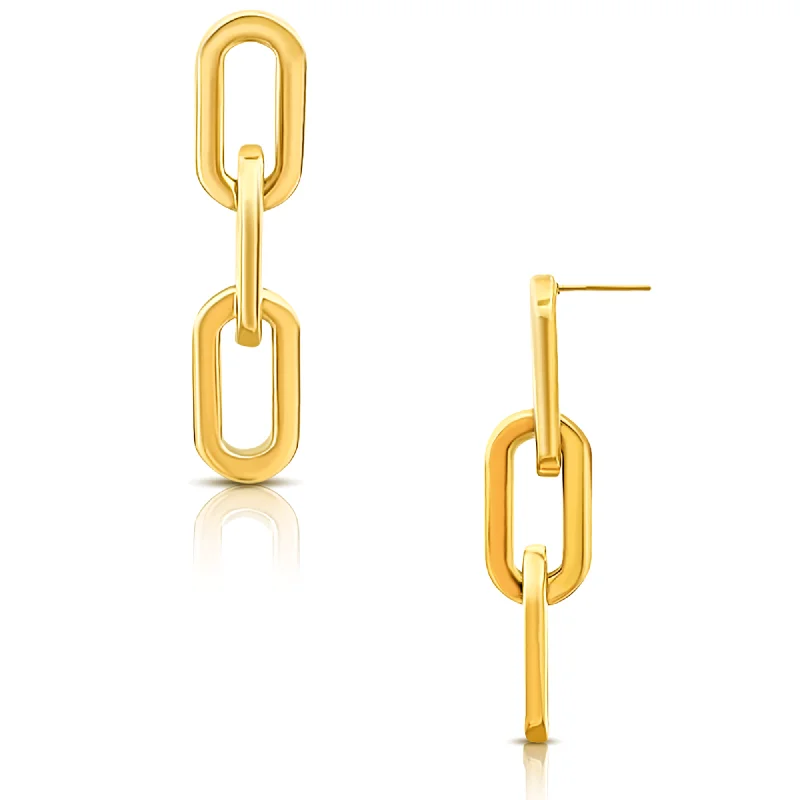 Ladies diamond earrings-Gage Oversized Link Earring