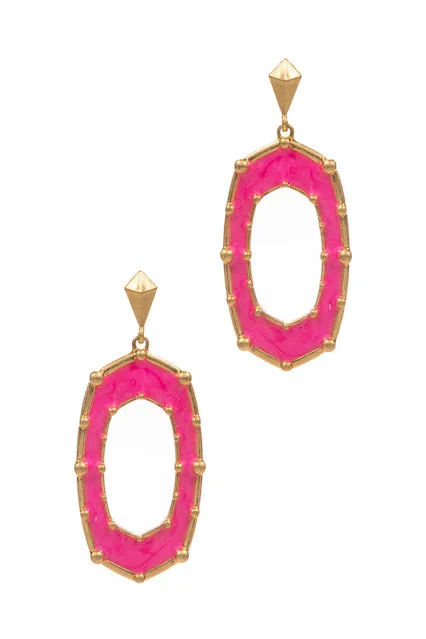 Ladies minimalist earrings-Meghan Browne Odin Earring - Hot Pink