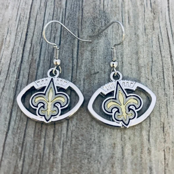 Ladies wedding drop earrings-New Orleans Saints Earrings