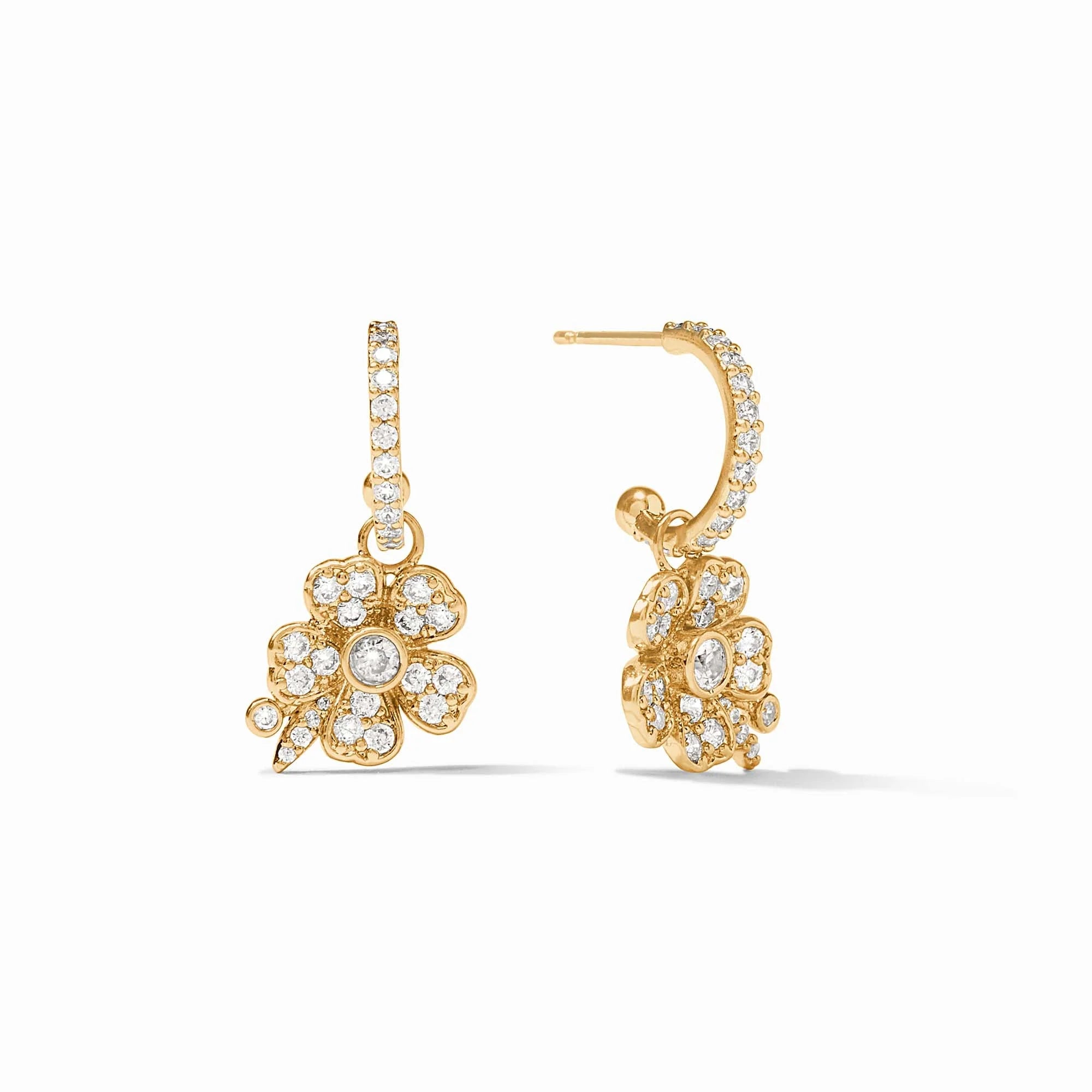 Ladies stylish earrings-LAUREL HOOP & CHARM EARRINGS