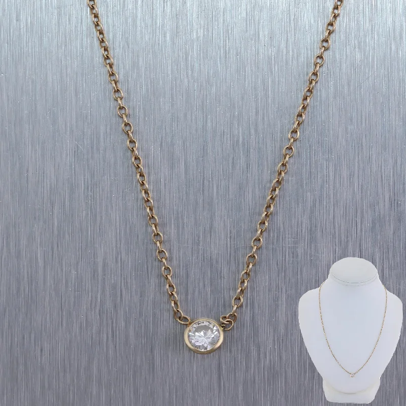 Ladies chic necklace-14k Yellow Gold 0.33ct Diamond By The Yard 18" Necklace