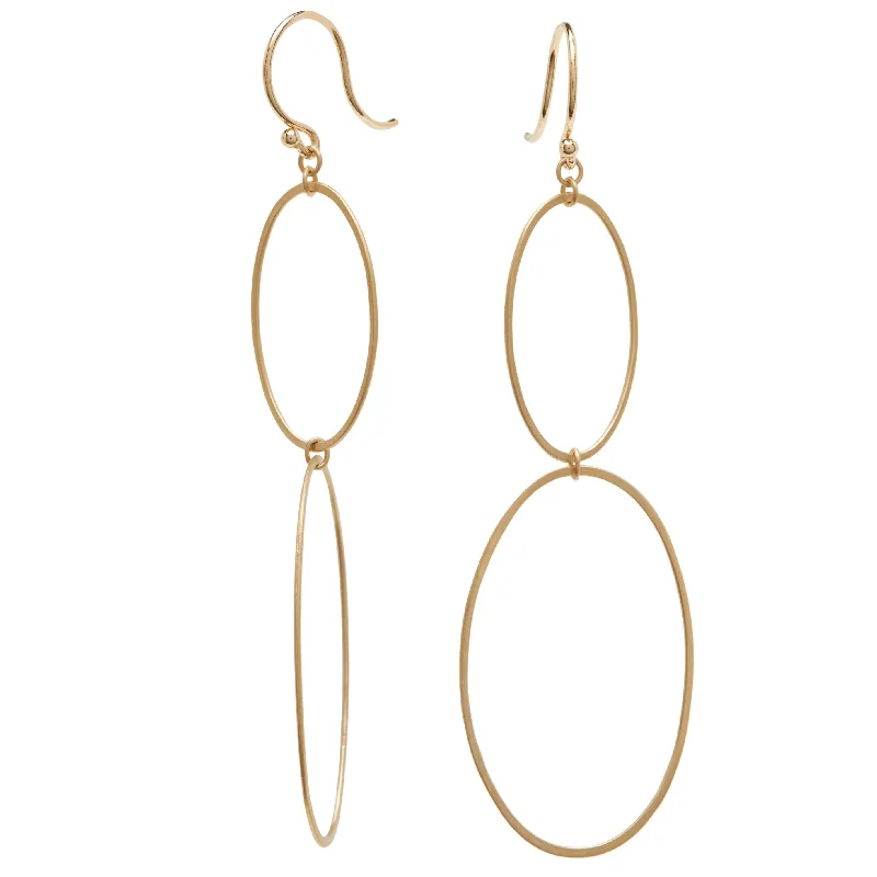 Ladies large earrings-<!--ER651-2-->two ellipse earrings