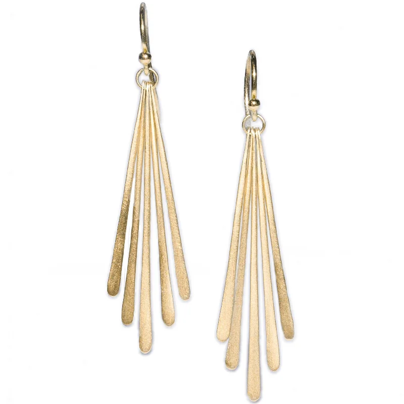 Ladies gemstone drop earrings-<!--ER625-->five fringe drop earrings