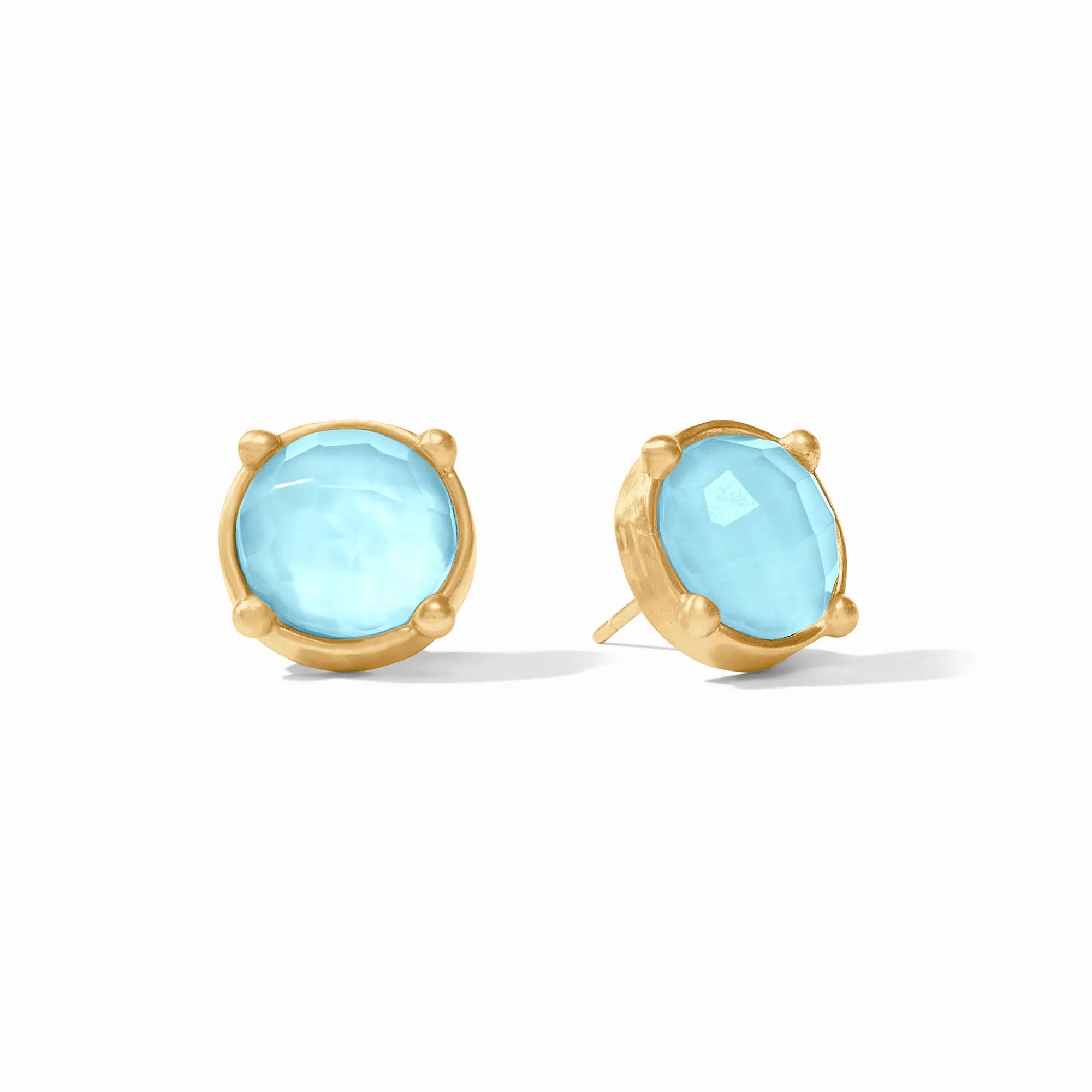 Ladies opal earrings-HONEY STUDS - IRIDESCENT CAPRI BLUE