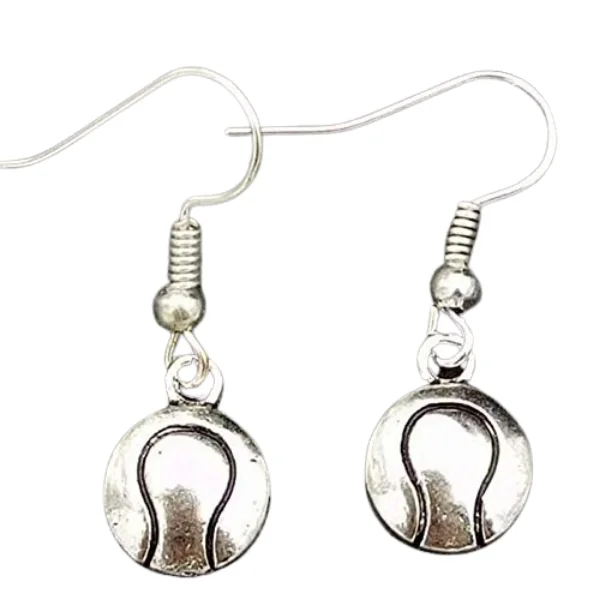 Ladies dangle earrings-Tennis Ball Earrings