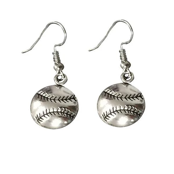 Ladies pearl drop earrings-Softball Earrings- Baseball Earrings