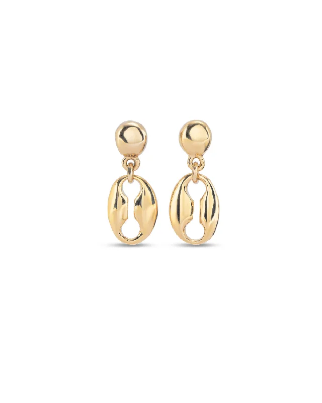 Ladies classic stud earrings-UNOde50 Merci Gold Earrings