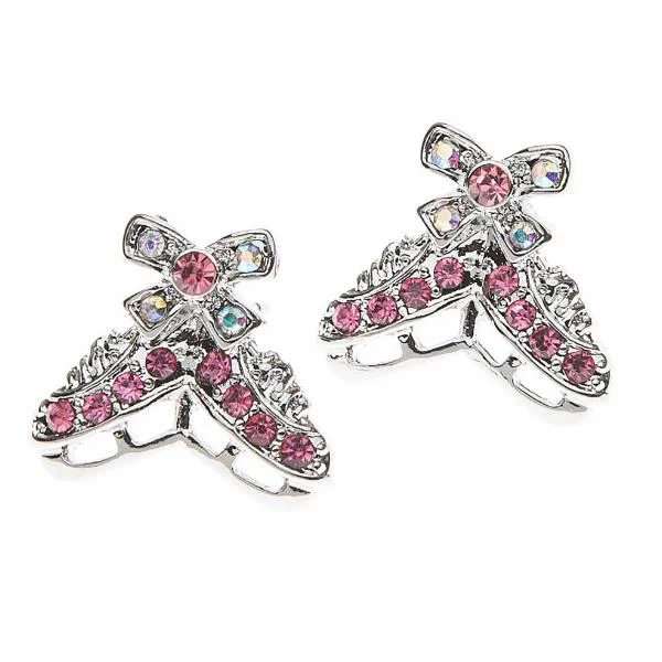 Ladies statement earrings-Figure Skating Rhinestone Earrings