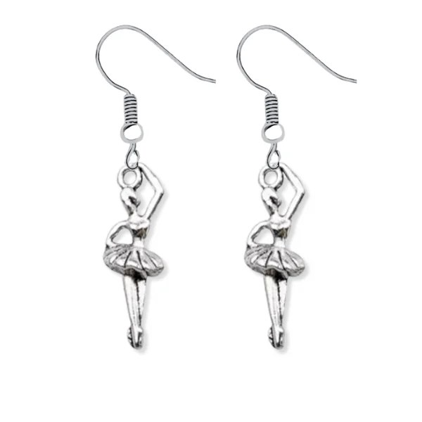 Ladies long statement earrings-Girls Dance Earrings