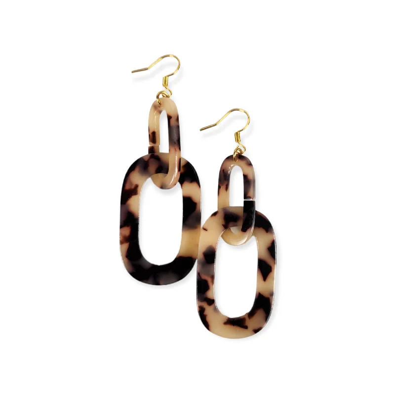 Ladies sterling silver drop earrings-The Glenda Tortoise Earrings