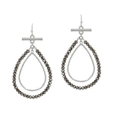 Ladies chic earrings-Meghan Browne Ora Earring - Silver Hematite