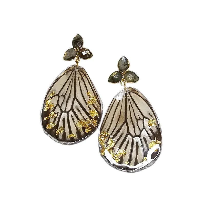 Ladies statement earrings-The REAL Butterfly Labradorite Post Earrings