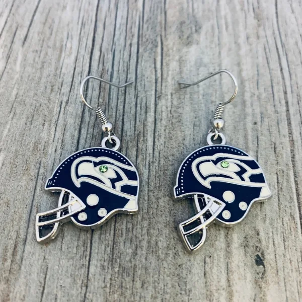 Ladies silver earrings-Seattle Seahawk Earrings