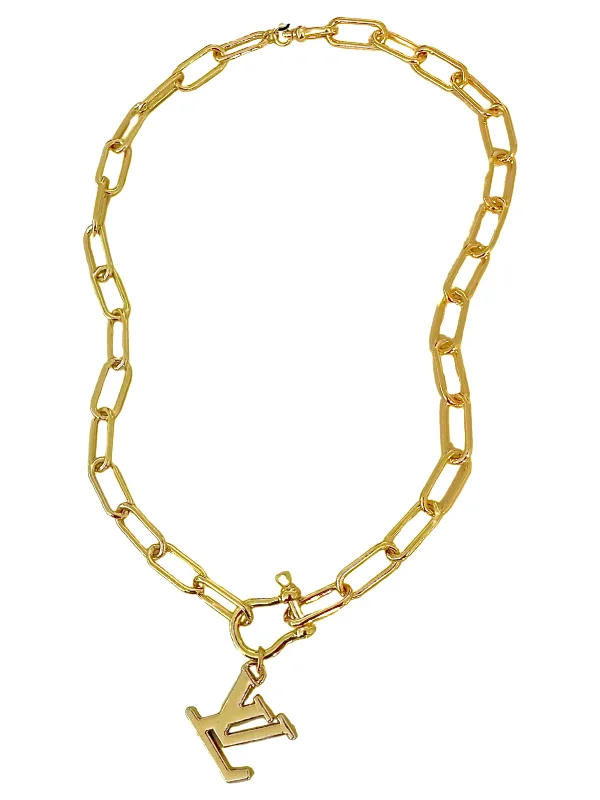 Ladies delicate necklace-LV Classic Link Charm Necklace