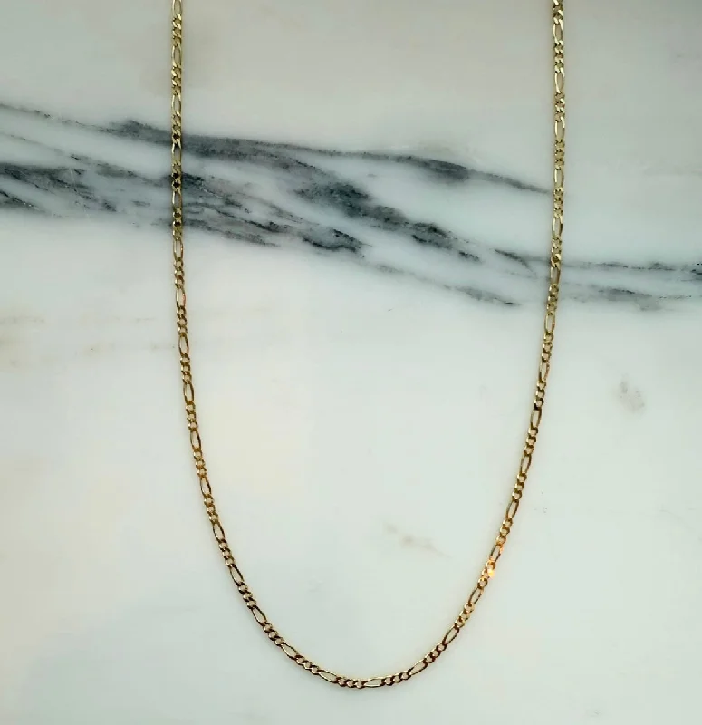 Ladies adjustable chain necklace-Unisex Figaro Chain