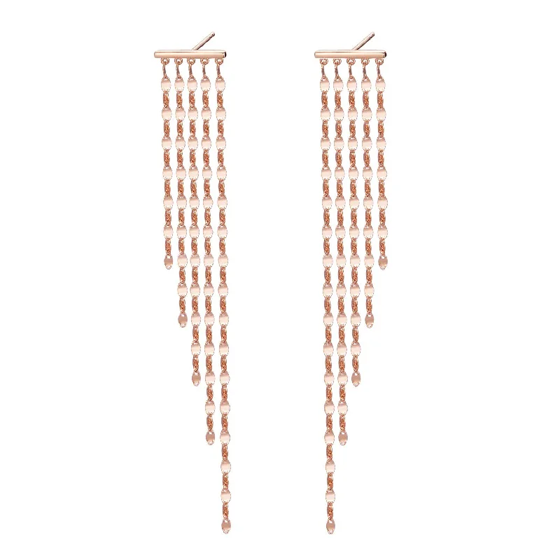 Ladies vintage drop earrings-Shine - 18K Gold Party Earring