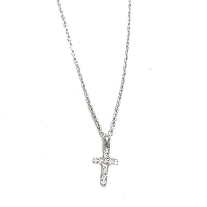 Ladies gold chain necklace-Silver Crystal Cross Necklace- Waterproof