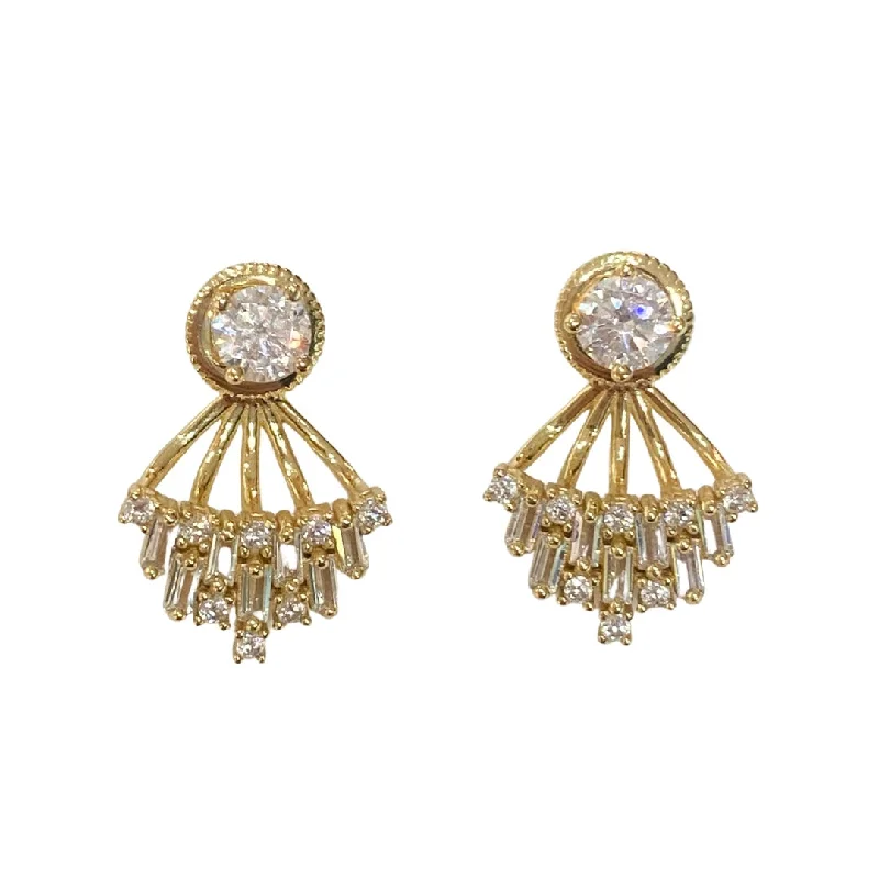 Ladies sapphire earrings-Jacklyn Fan Jacket Earrings