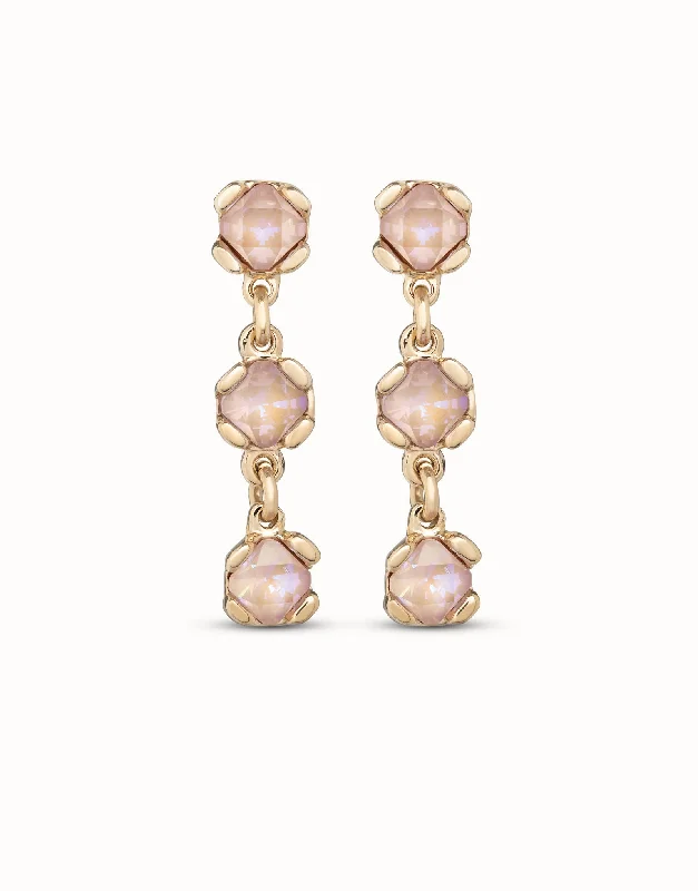 Ladies hoop earrings-UNOde50 Sublime Pink Gold Earrings