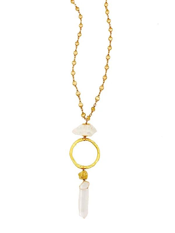 Ladies trendy gold necklace-OM Necklace