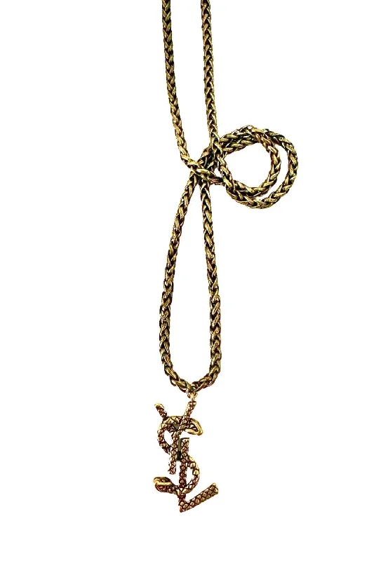 Ladies silver tennis necklace-YSL Snake Necklace