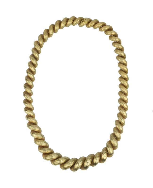 Ladies pearl necklace-Rare Tiffany & Co 18K Yellow Gold Graduated San Marco Link Chain 16.50" Necklace