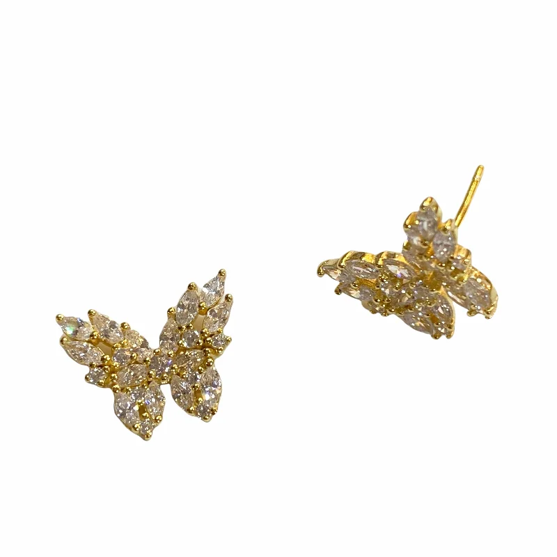 Ladies wedding stud earrings-Butterfly Cluster Stud Earrings