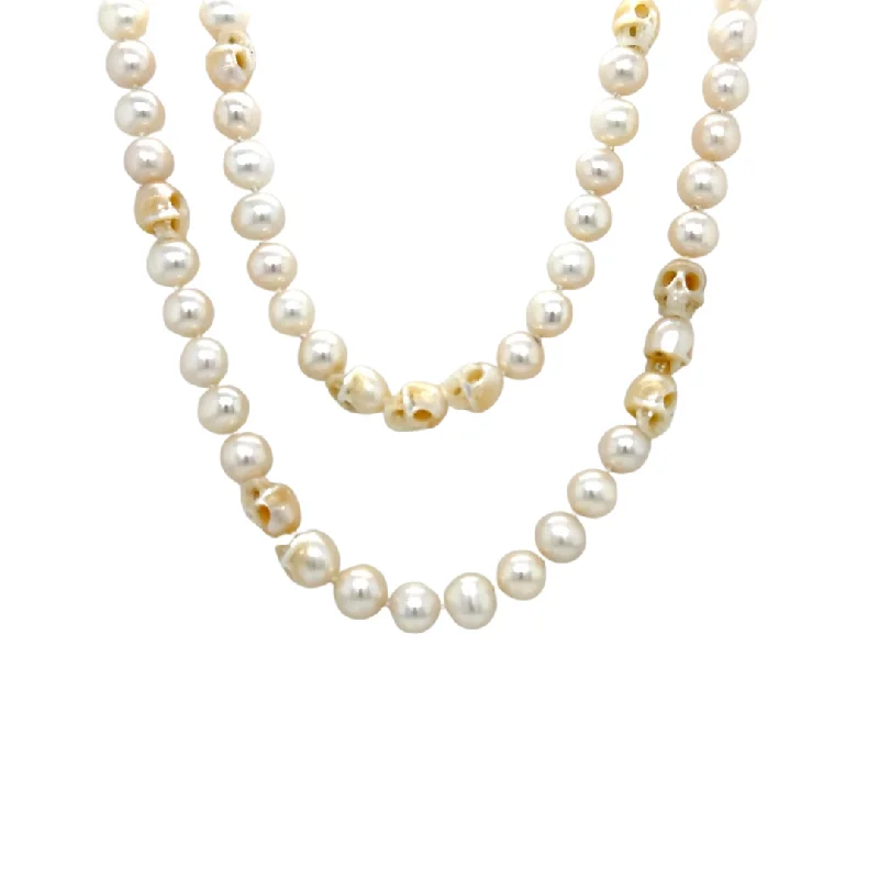 Ladies unique necklace-Maura Green X Worthmore Jewelers Skull Pearl Strand