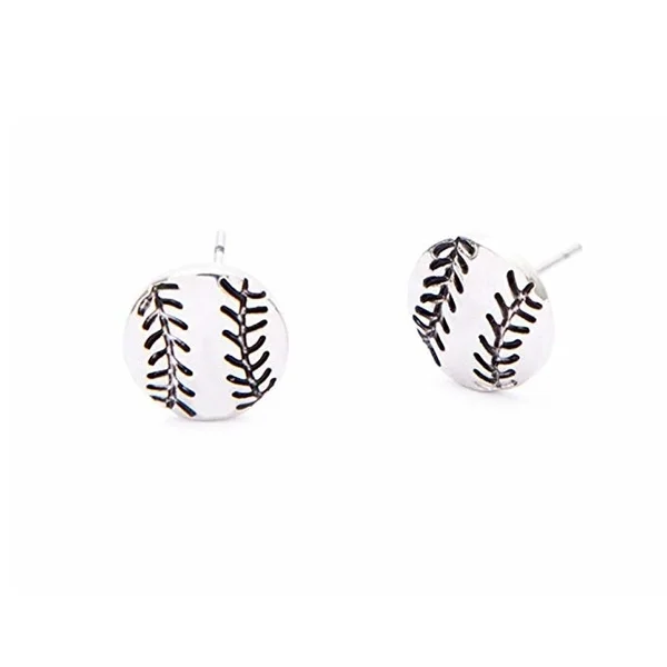 Ladies minimalist earrings-Softball Earrings