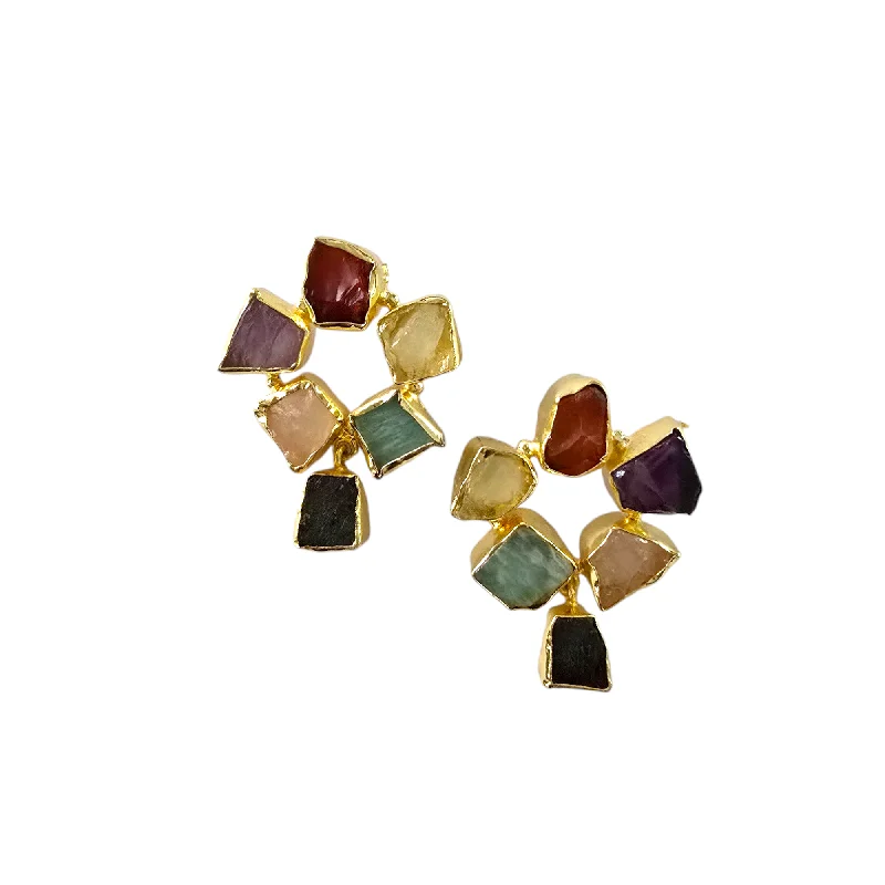 Ladies luxury diamond stud earrings-The Chakra Earrings