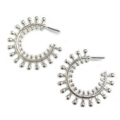 Ladies zodiac earrings-Meghan Browne Rebel Earring - Silver